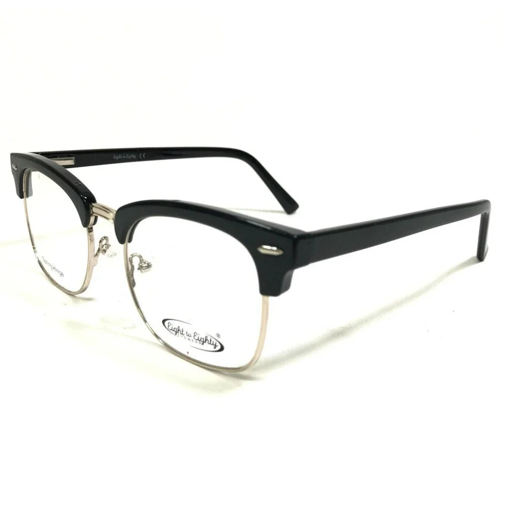 Eight to Eighty Eyeglasses Frames BUSTER BLACK/GOLD Square Full Rim 51-21-145